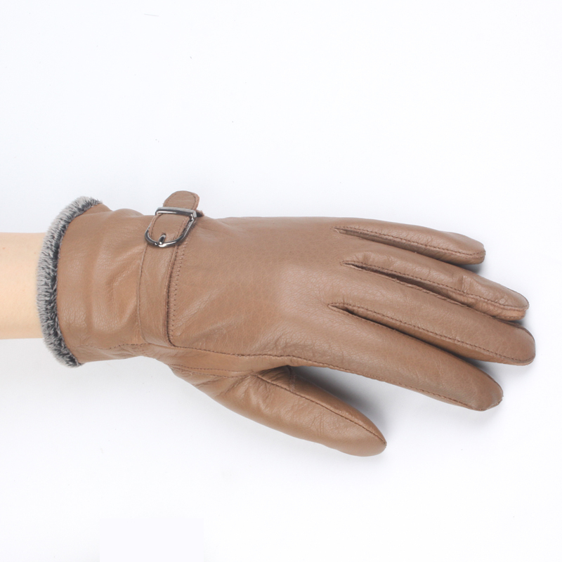 Women's thickening of leather gloves female high quality winter genuine deerskin gloves wholesale price free shipping