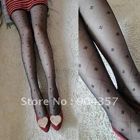 Women's Thin Tights Sexy leg Diamond Clover Hosiery Ladies Fashion Sexy Slim Pantyhose Stockings