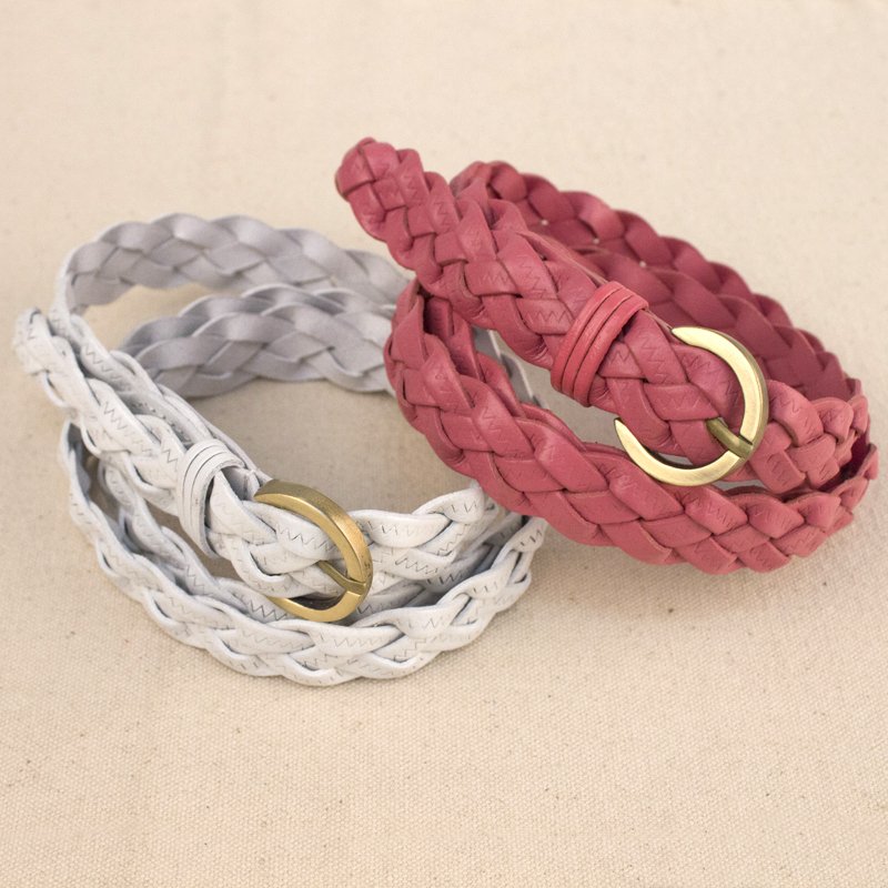 Women's tieclasps genuine leather knitted belt female all-match fashion genuine leather decoration crushed cowhide strap