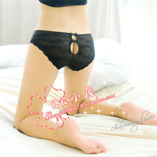 Women's transparent temptation jacquard lace cutout lutun panties low-waist briefs shorts 613