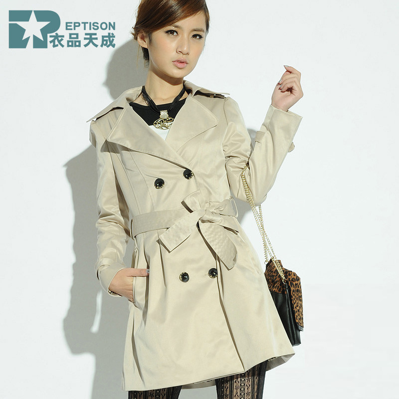 Women's trench autumn and winter outerwear 2012 medium-long trench female trench female w005