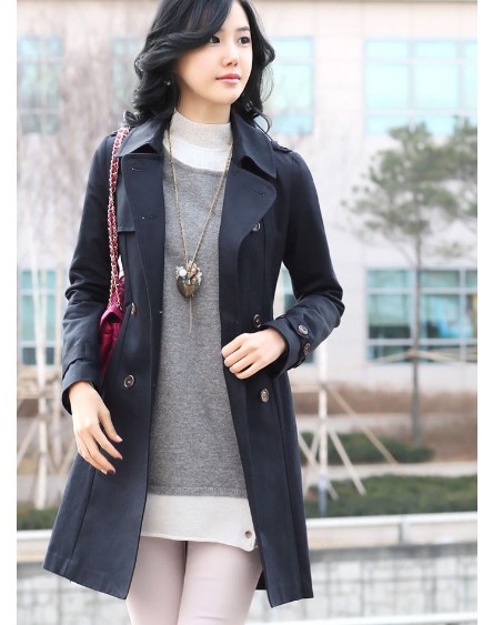 Women's trench double breasted casual overcoat female trench outerwear mm trench