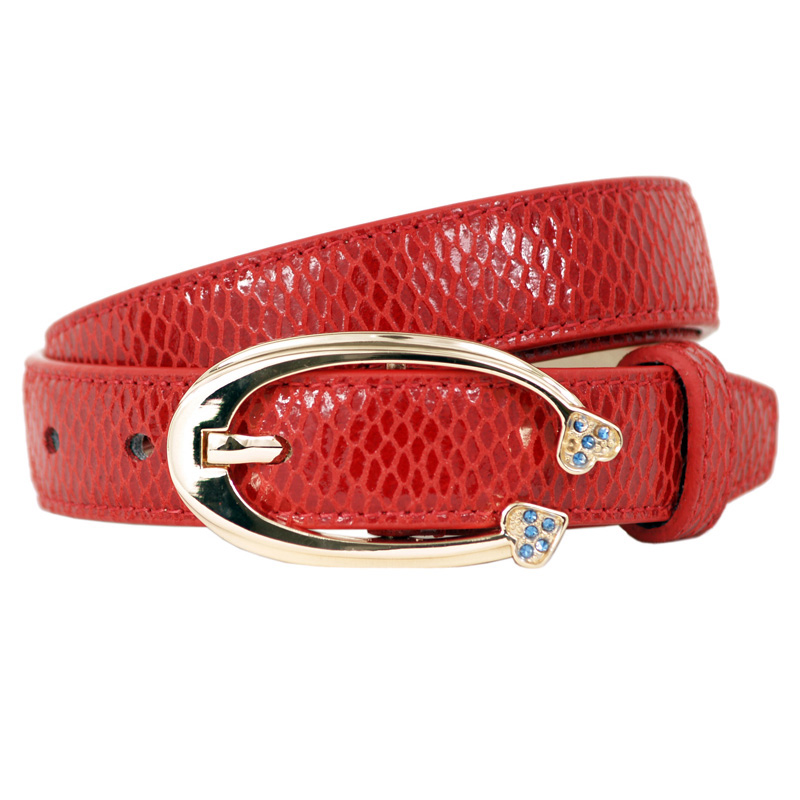 Women's trend genuine leather fashion candy color rhinestone love japanned leather real leather cowskin waist of trousers belt