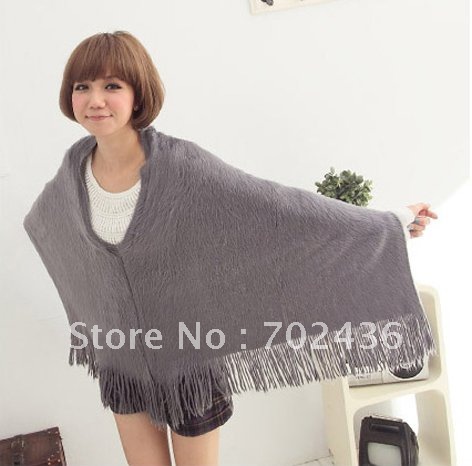 Women's Trendy Cashmere Fuzzy Wuzzy Knitting Overall Sweater Grey