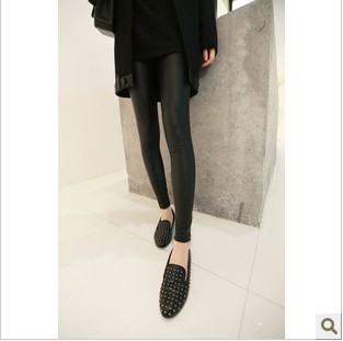 Women's trousers elastic 2013 excellent dull faux leather pants legging mushroom SS53