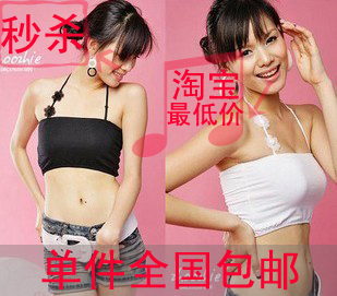 Women's tube top tube top underwear women's one-piece seamless flower spaghetti strap tube top tube top