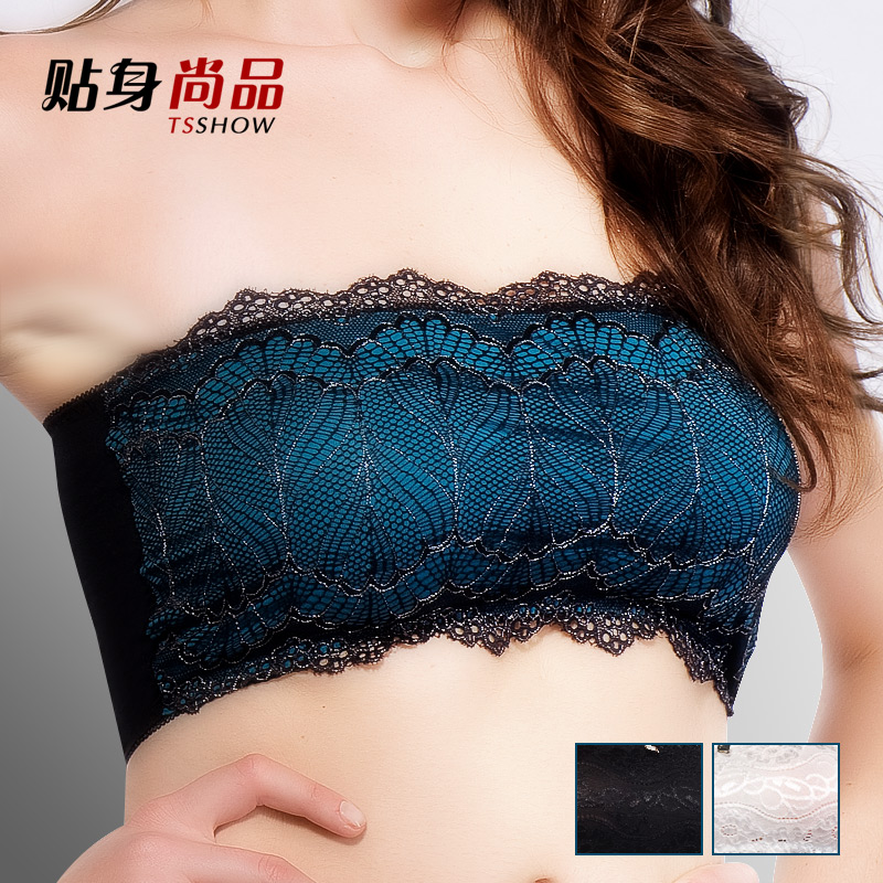 Women's tube top underwear sexy lace sports bra no shoulder tape spaghetti strap tube top bamboo fibre small vest