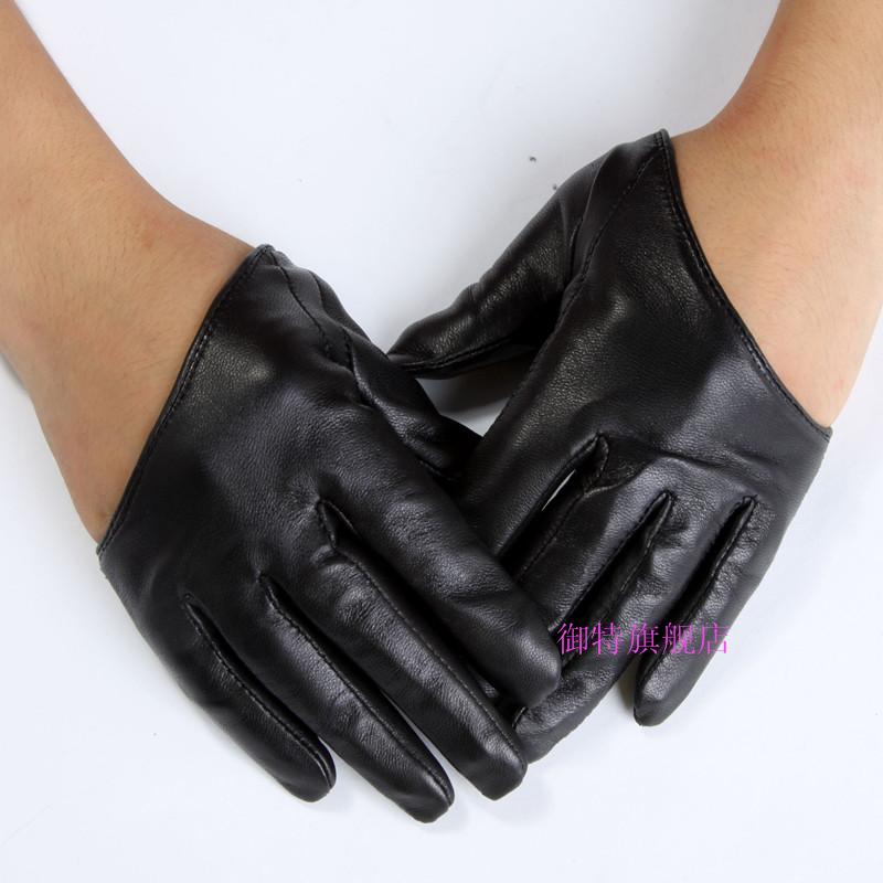Women's ultra-short paragraph genuine leather gloves sheepskin gloves half leather gloves
