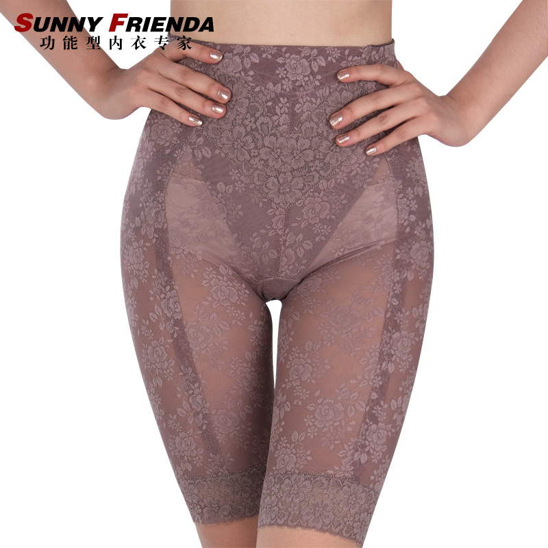 Women's ultra-thin mid waist abdomen drawing butt-lifting panties slimming pants body shaping pants corset pants 2667