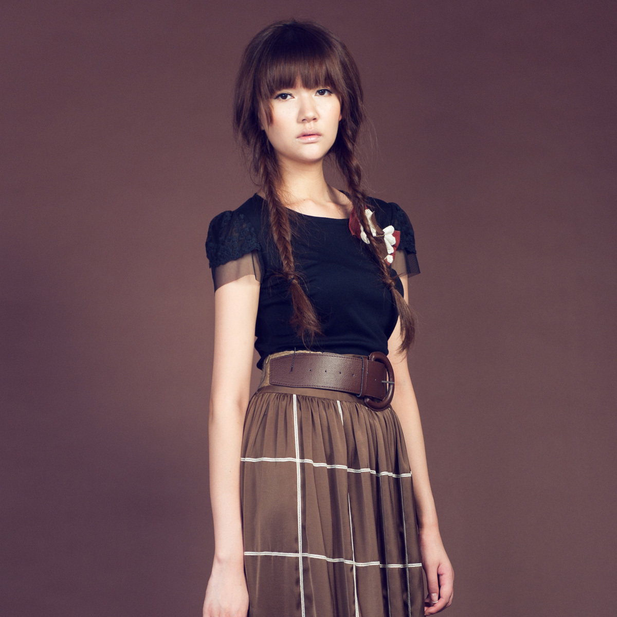 Women's ultra-thin sweater lace puff sleeve slim basic 738 short-sleeve shirt