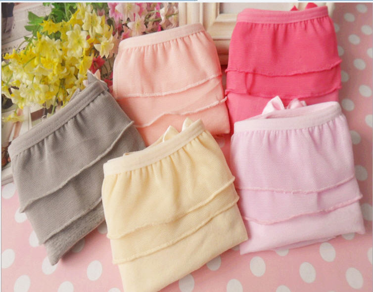 Women's underwear breathable cotton lovely wood ear layers of cake package hip low waist underwear 5303