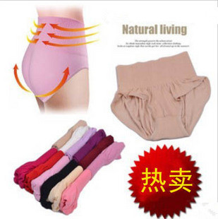 Women's underwear seamless cotton 100% butt-lifting abdomen panties drawing waist pants high waist body shaping shorts