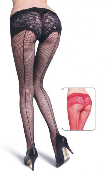 Women's underwear - sexy black lace pack rompers 3 fishnet stockings 7730 - 2