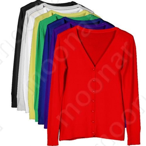 Women's V Neck Open Cardigans Knit Sweater Casual Coat Top Blouse Crochet Jacket E0853