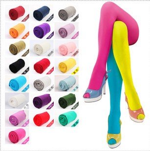 Women's Velvet pantyhose silk stockings autumn winter warm candy color rendering pants 3 pair /lot OPP bag Free Shipping