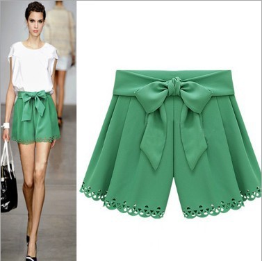 Women's Western Popular Fashion Pantskirt Shorts with Bow