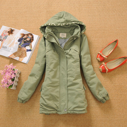 Women's winter new arrival 100% medium-long cotton hooded wadded jacket cotton-padded jacket cotton-padded jacket military wind