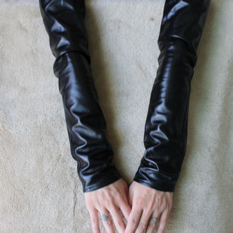 Women's winter suede 50 genuine leather long gloves thermal fashion long-sleeve set