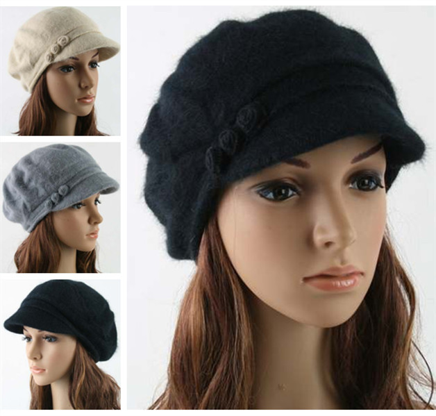 Women's women's knitted winter hat knitted hat thermal protector ear cap star cap