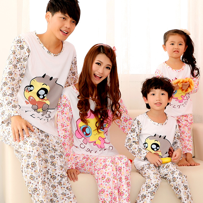 Women set thin spring and autumn women's cotton long-sleeve sleepwear men's summer male lovers sleepwear