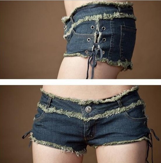 Women Sexy  DS Jazz Costumes Hot Low Jeans Shorts S M L XL 3449