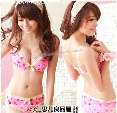 Women sexy fashion Printing underwear brief sets push up magic brassiere bras set panty suit  2 colors wholesales and retails