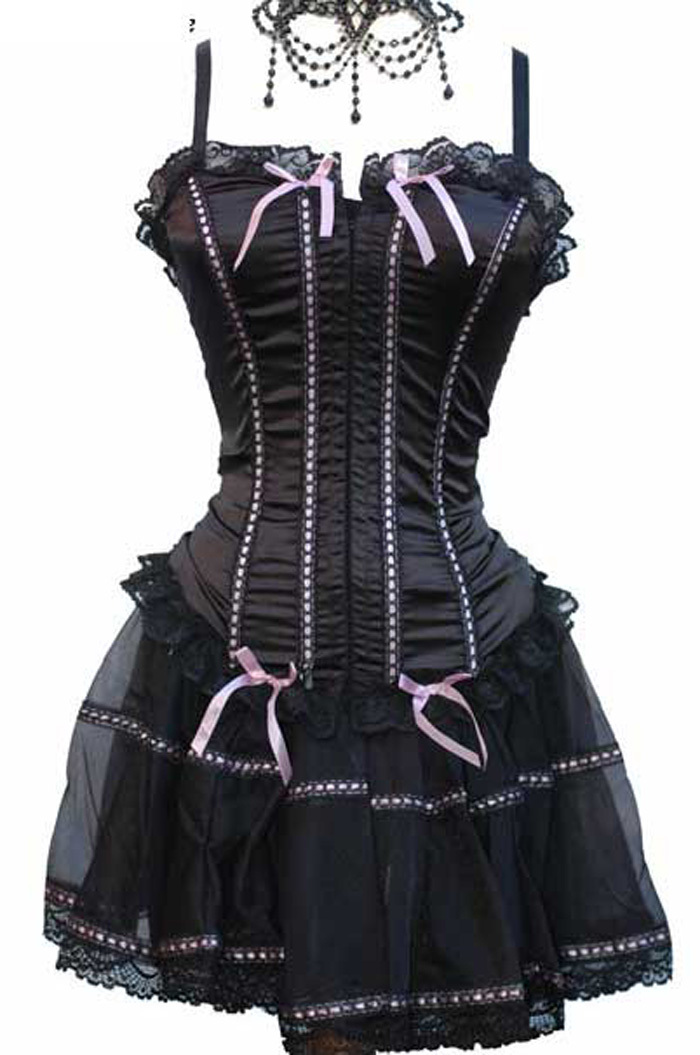 Women shaper Black pink satin Sexy Lingerie Underwear corset wholesale and retail 1987