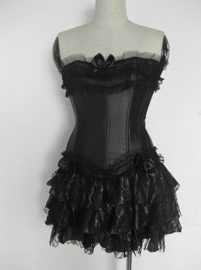 Women shaper Black satin Sexy Lingerie Underwear corset wholesale and retail 1986