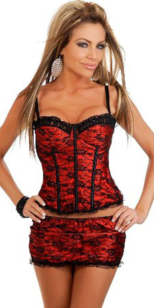 Women shaper Hot red Sexy Lingerie Corset (Bust+ G-string ) 3233