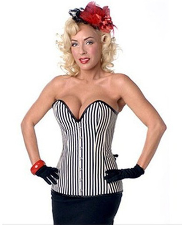 Women shaper Hot white and black Sexy Lingerie Corset (Bust+ G-string ) 3224