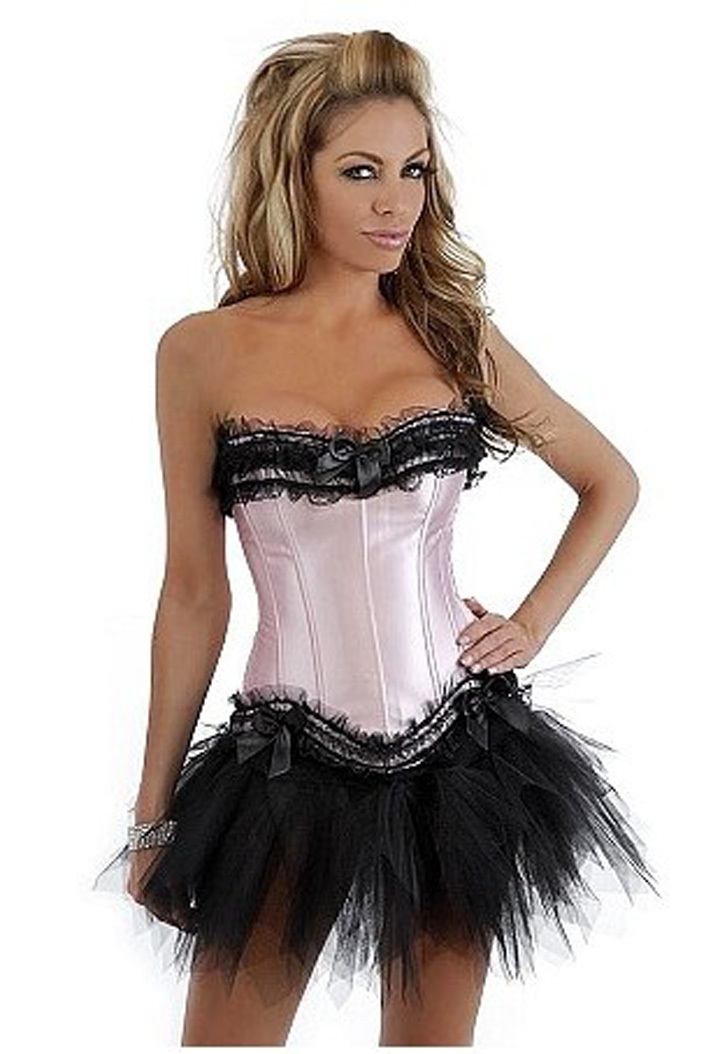 Women shaper Satin Sexy Lingerie Sexy Corset Wholesale and Retail pink 1787