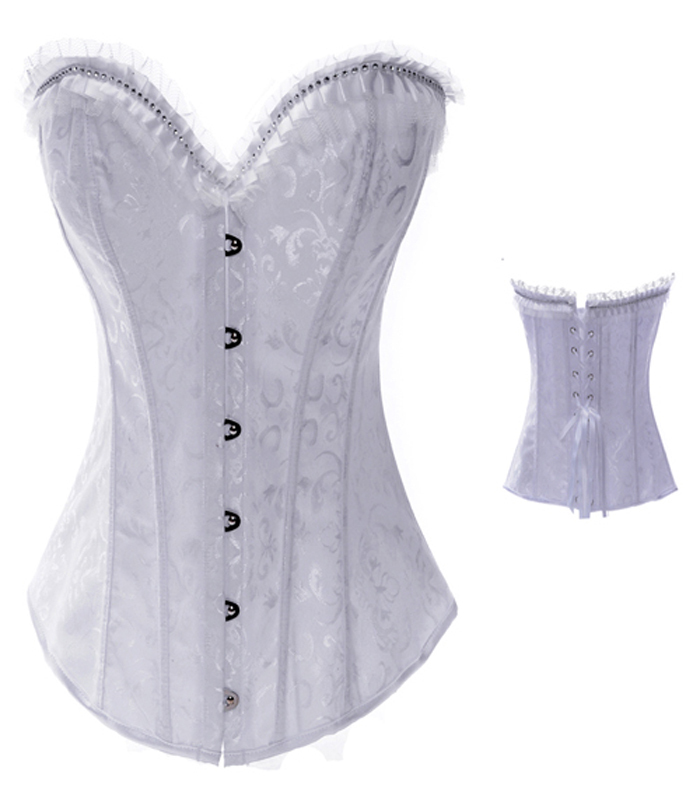 Women shaper white satin Sexy Lingerie corset wholesale and retail 1920