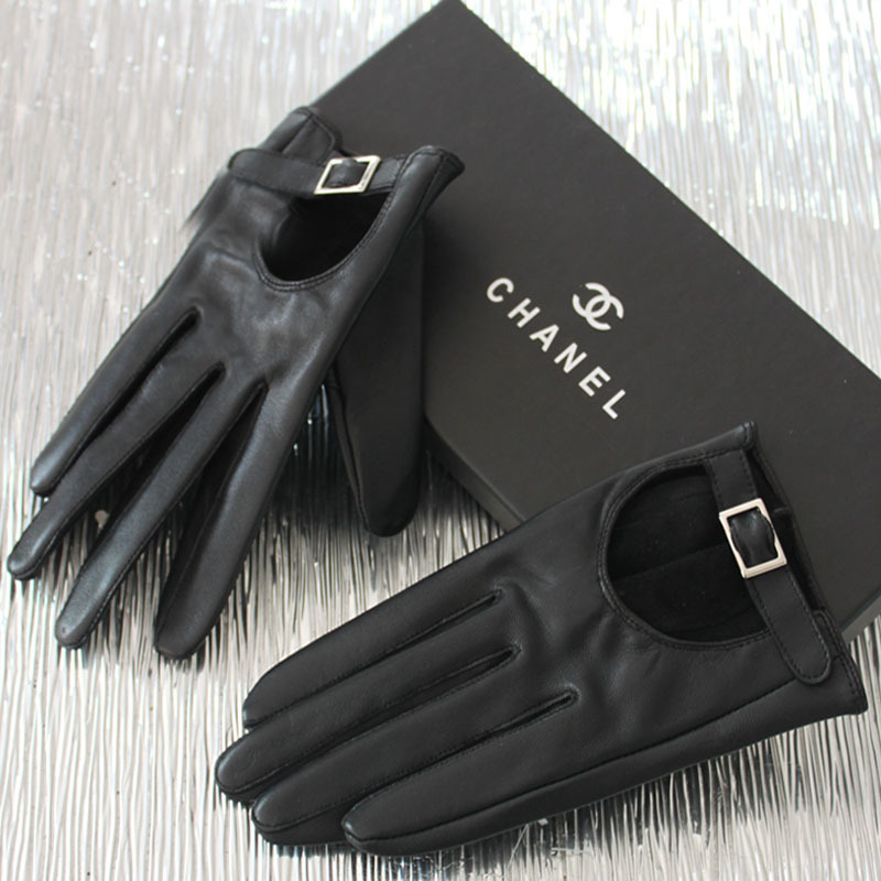 Women short design genuine leather gloves racerback hasp sheepskin gloves women gloves free shipping