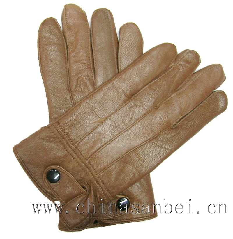 Women size  genuine leather gloves sheep skin Tan color