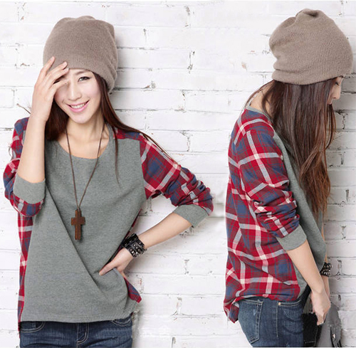 Women Snowflake Short Before Long After Asymmetric Knit Sweater Pullover Jumper[040452]