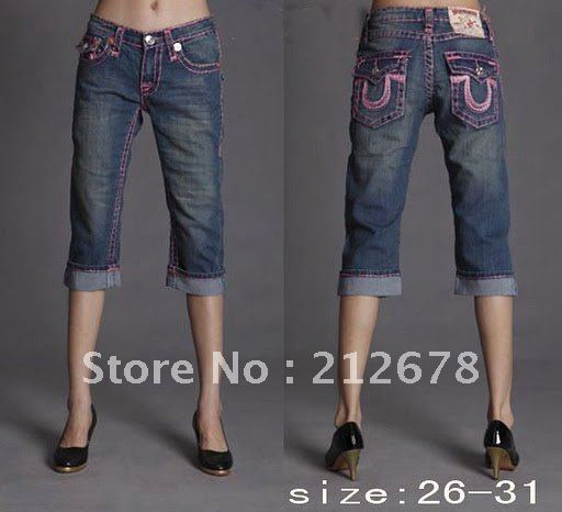 Women straight denim shorts,hemming fashion purple striped jeans .low waist pants