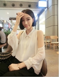 women Super rivet strapless shirt