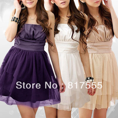 Women White Elastic Smocked Back Strapless Pullover Summer Mini Dress XS