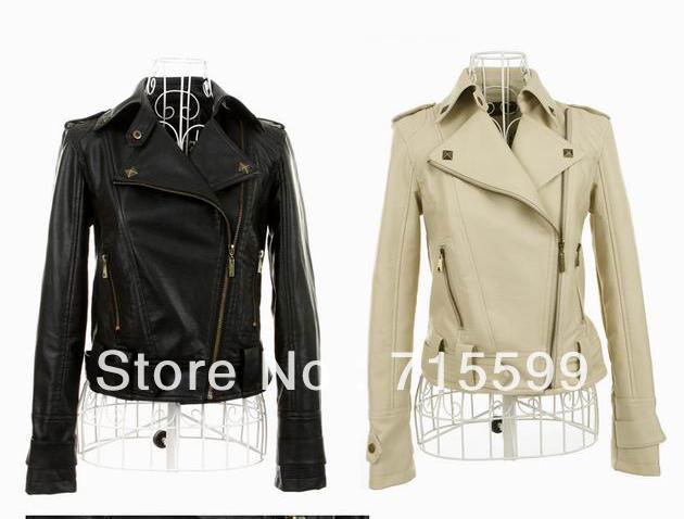 Women wholesale Autumn Korean ladies short casual zipper punk locomotive lapel leather jacket