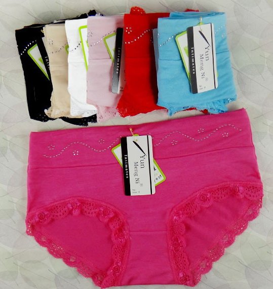 Women wide waist briefs soft panties 95%bamboo fiber underwear XL 10pcs /lot Multi-colors