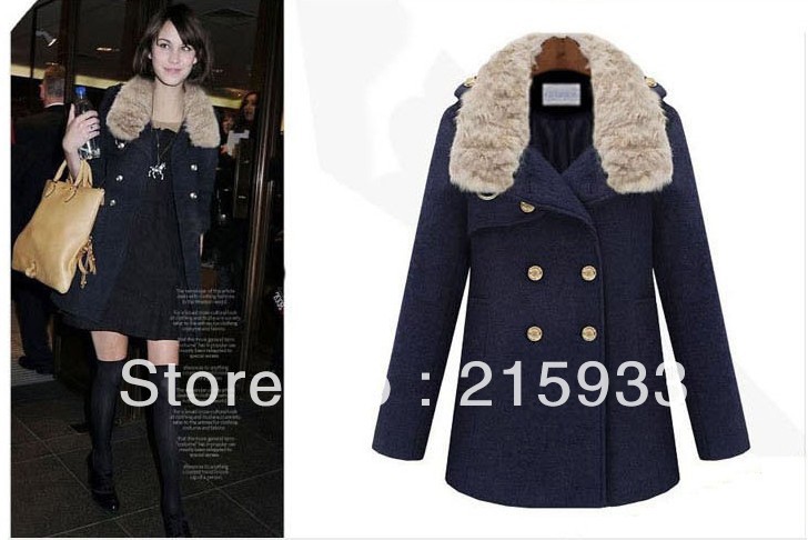 women winter coat  fur thickening with a hood medium-long down coat