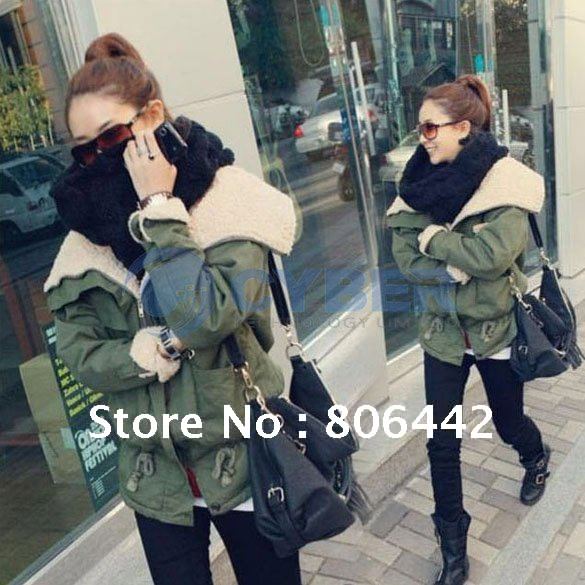 Women Winter Warm Fleece Zip Up Coat Jacket Outwear Trench Free Shipping