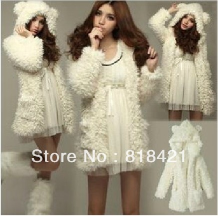 Women Winter Warm Fluffy Long Sleeve Hooded Hoodie Coat Faux Fur Cardigan Jacket outerwear