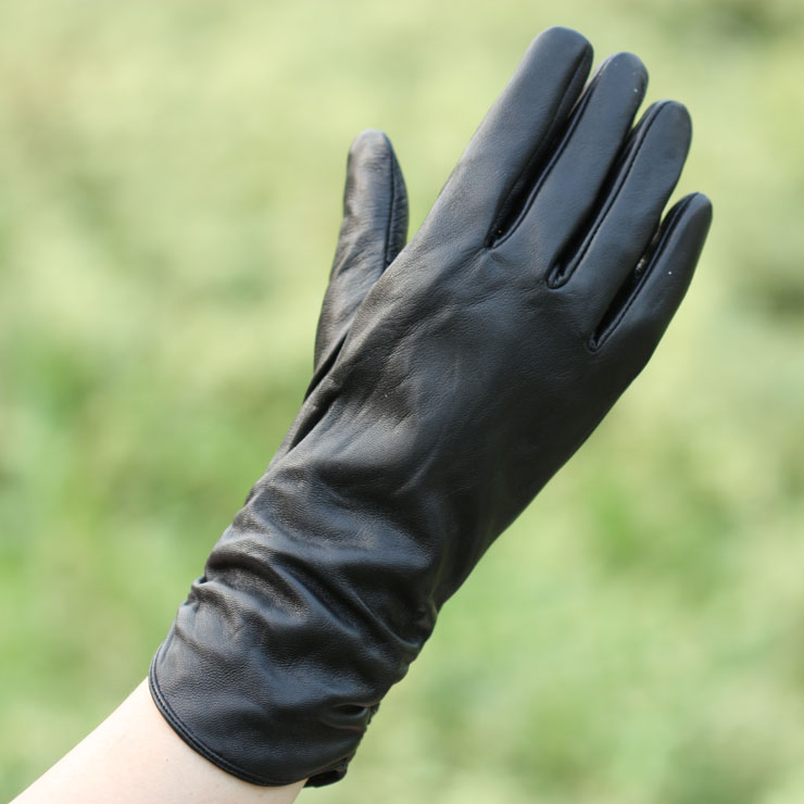 Women women's fashion sheepskin genuine leather gloves Women long gloves