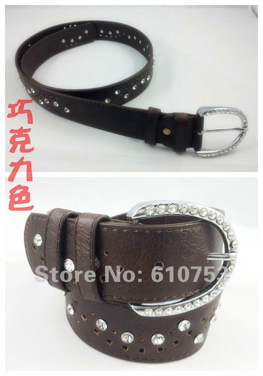 women womenbelts  for womenpu leather rhinestone belt,  MixedLot wholesale,western lady rhinestone belt, rivit women belt