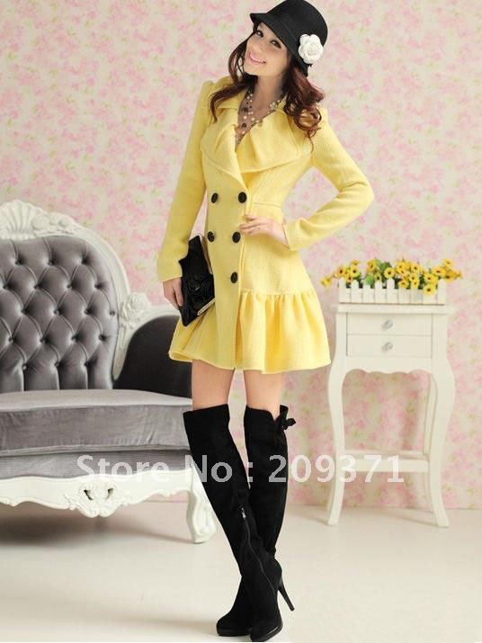 Women wool coat trench coats outerwear clothes winter jackets double breasted long overcoat slim fit lady clothing