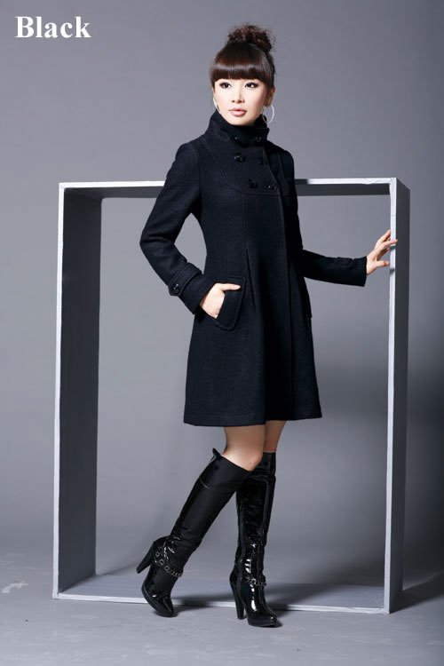 women wool coat winter overcoat outerwear windbreaker outdoor trench coat warm jacket Free shipping 2012 fashion