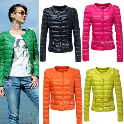 Womens Casual Solid Color Round Neck Short Jacket Coat XC842570