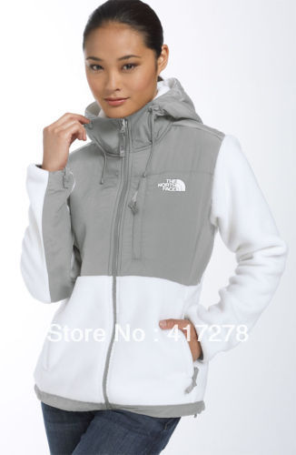 Womens denali fleece Jackets white Outerwear Northing Camping Windproof Coats lady Mountaineering face Sportwear color WHITE