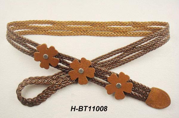 womens  fashion belt bonded leather belt  flower belt 2012